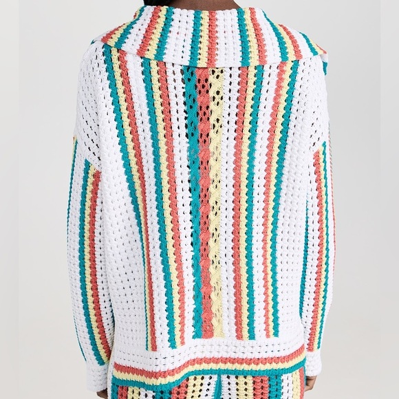 Solid & Striped The Lola Pullover Crochet Long Sleeved Split Cuffs NWT Small - Picture 2 of 13